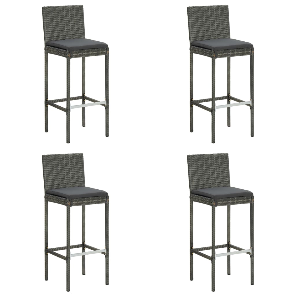 5 Piece Garden Bar Set With Cushions Poly Rattan
