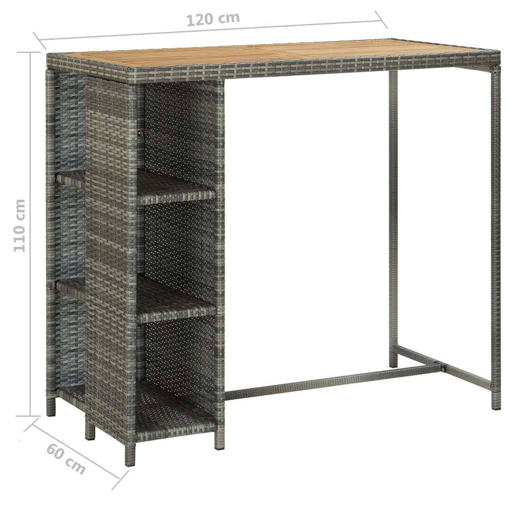 5 Piece Garden Bar Set With Cushions Poly Rattan