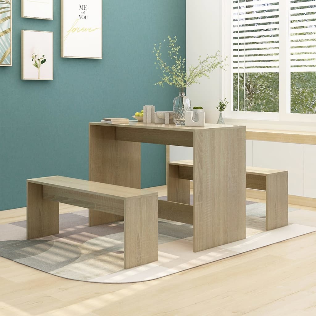 3 Piece Dining Set Engineered Wood