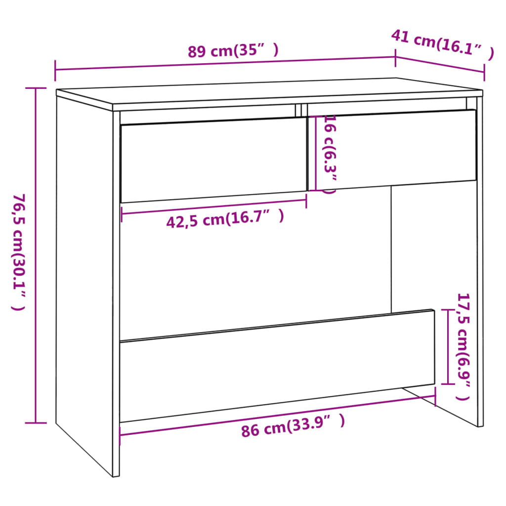 Console Table 89X41X76.5 Cm Steel