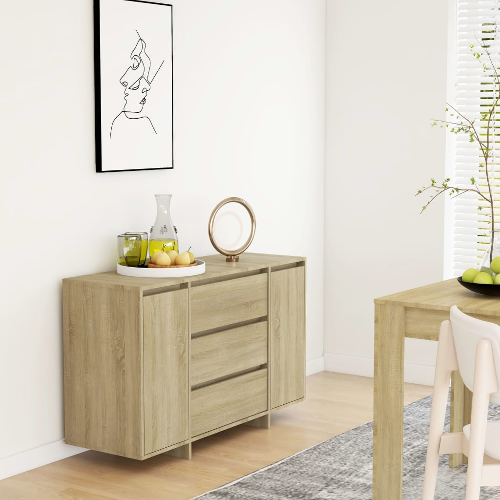 Sideboard With 3 Drawers 120X41X75 Cm Engineered Wood