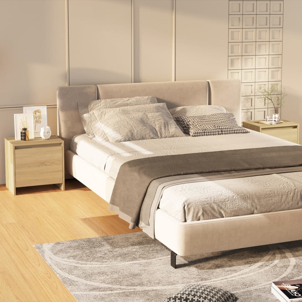 Bedside Cabinet 45X34X44.5 Cm Engineered Wood