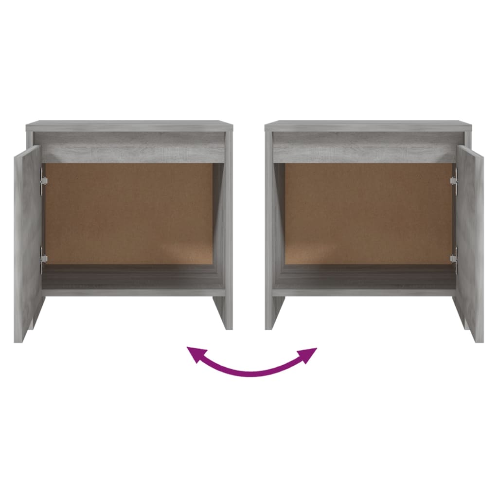 Bedside Cabinet 45X34X44.5 Cm Engineered Wood