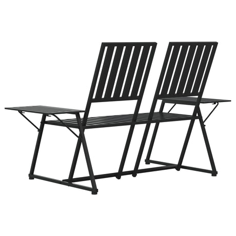 2-Seater Garden Bench 165 Cm Black Steel