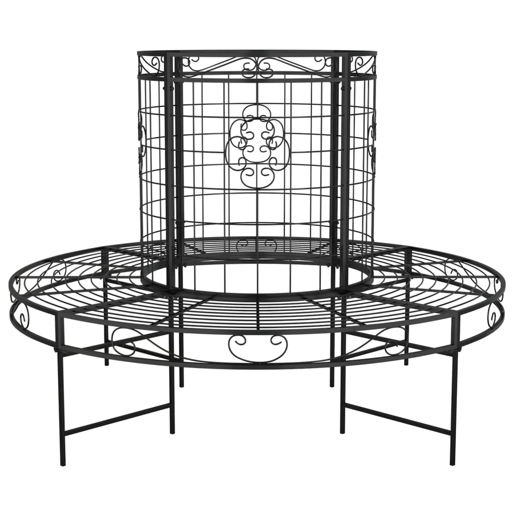 Round Tree Bench Ø137 Cm Black Steel