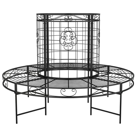 Round Tree Bench Ø137 Cm Black Steel