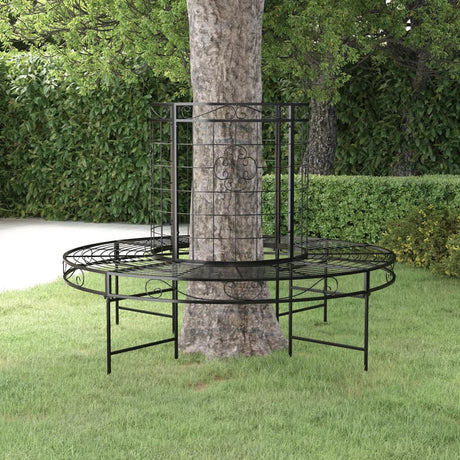Round Tree Bench Ø137 Cm Black Steel