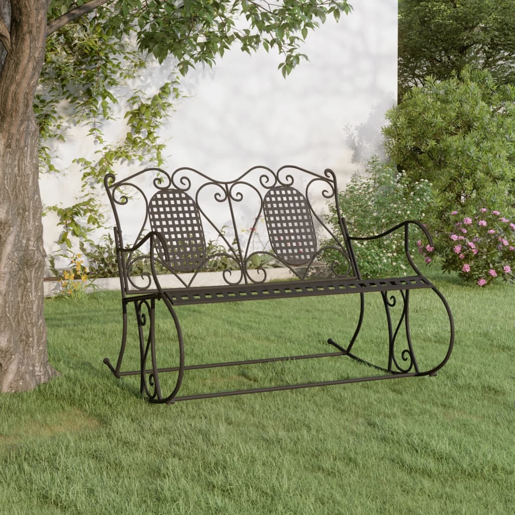 Rocking Bench 84 Cm Black Steel