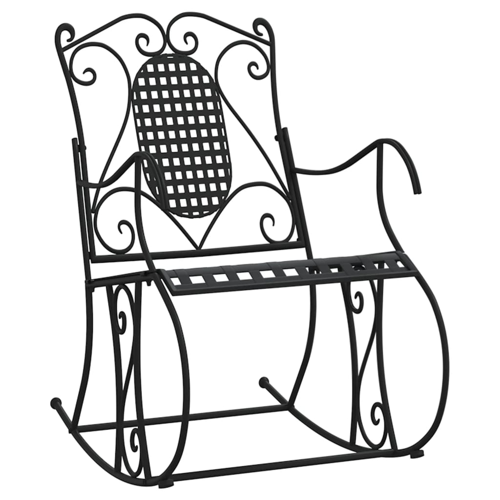 Rocking Bench 84 Cm Black Steel