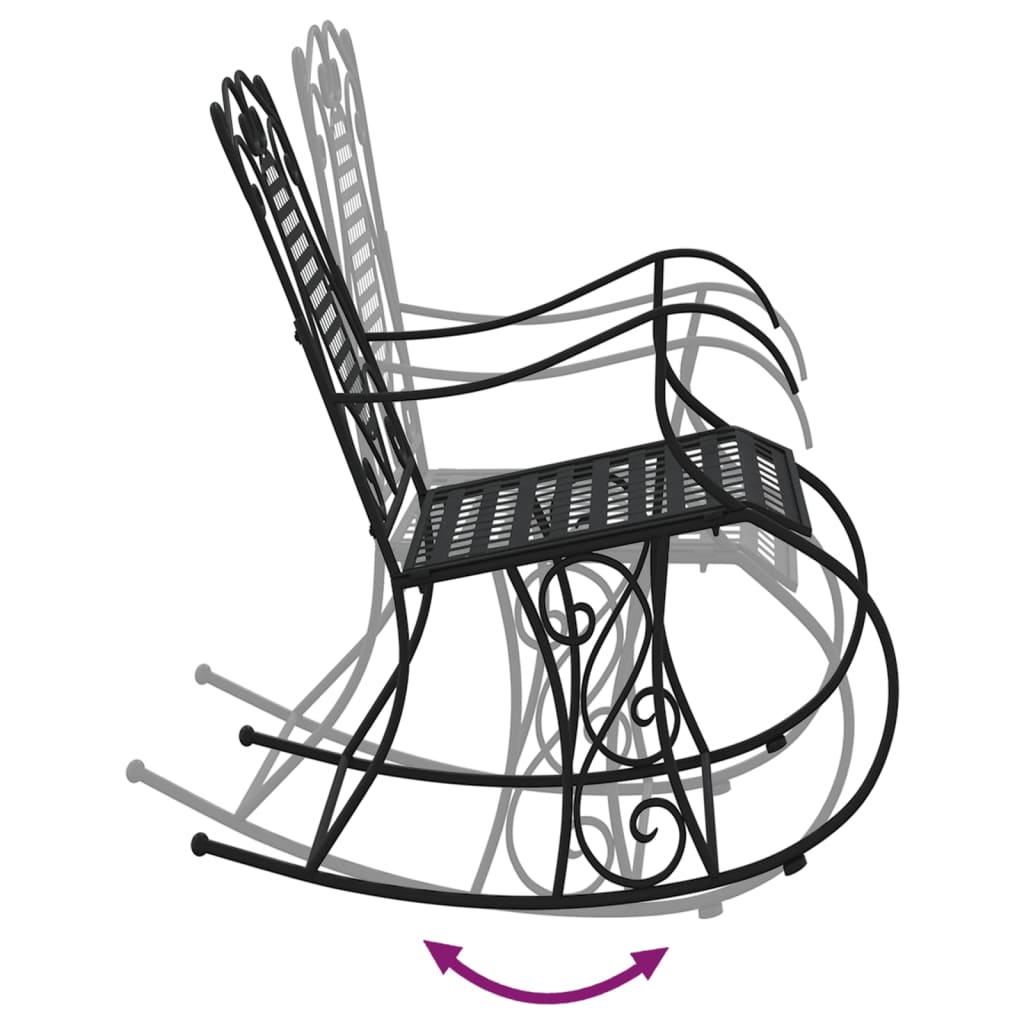 Rocking Bench 84 Cm Black Steel