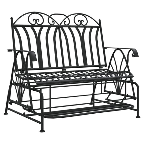 2-Seater Glider Bench 114 Cm Black Steel