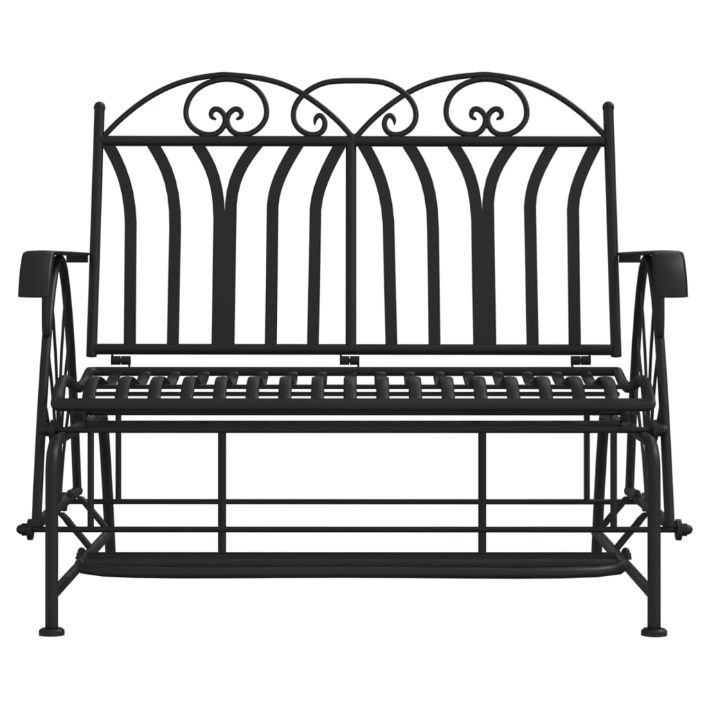 2-Seater Glider Bench 114 Cm Black Steel