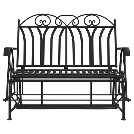 2-Seater Glider Bench 114 Cm Black Steel