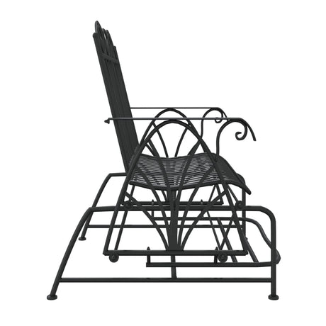 2-Seater Glider Bench 114 Cm Black Steel