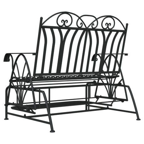 2-Seater Glider Bench 114 Cm Black Steel
