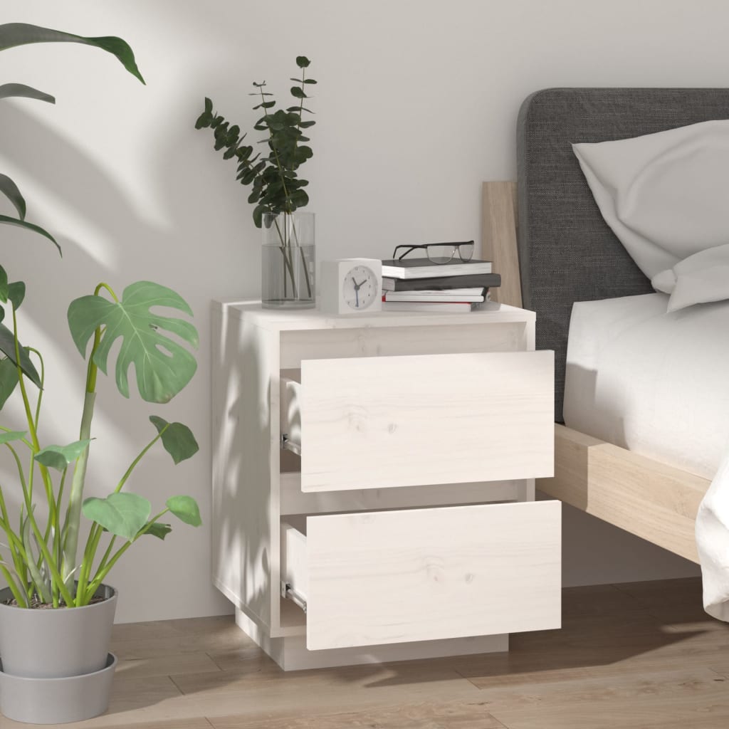 Bedside Cabinet 40X35X50 Cm Solid Wood Pine