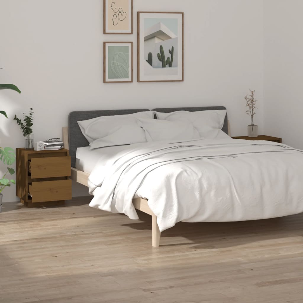 Bedside Cabinet 40X35X50 Cm Solid Wood Pine