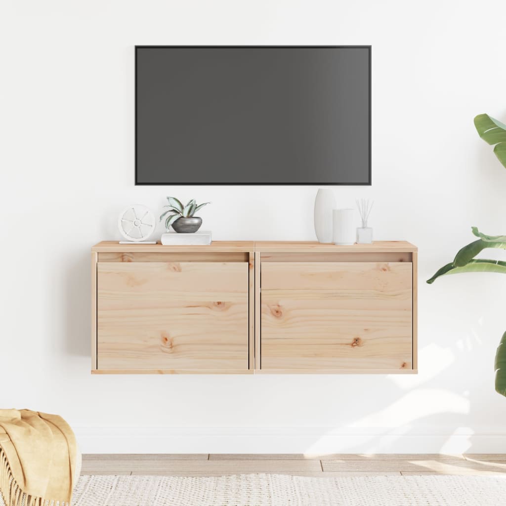 Wall Cabinet 45X30X35 Cm Solid Pinewood