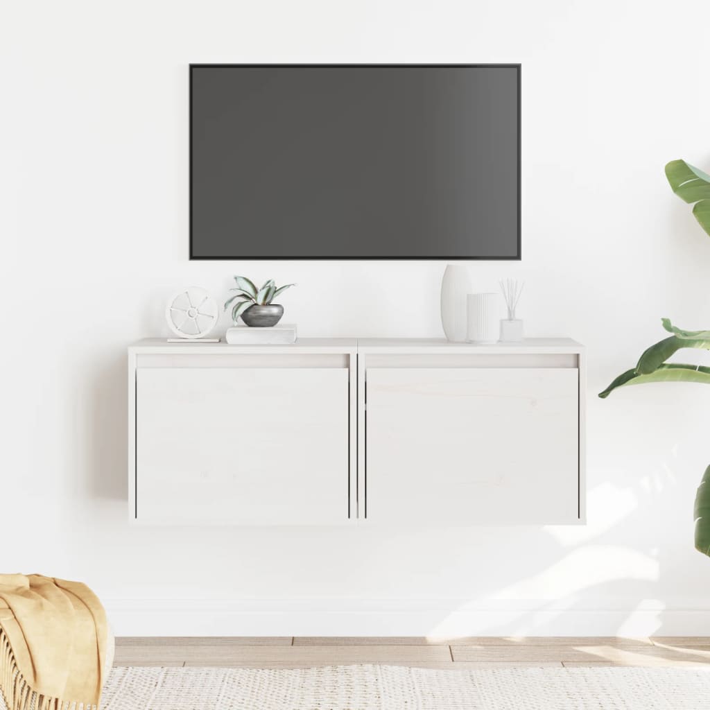 Wall Cabinet 45X30X35 Cm Solid Pinewood