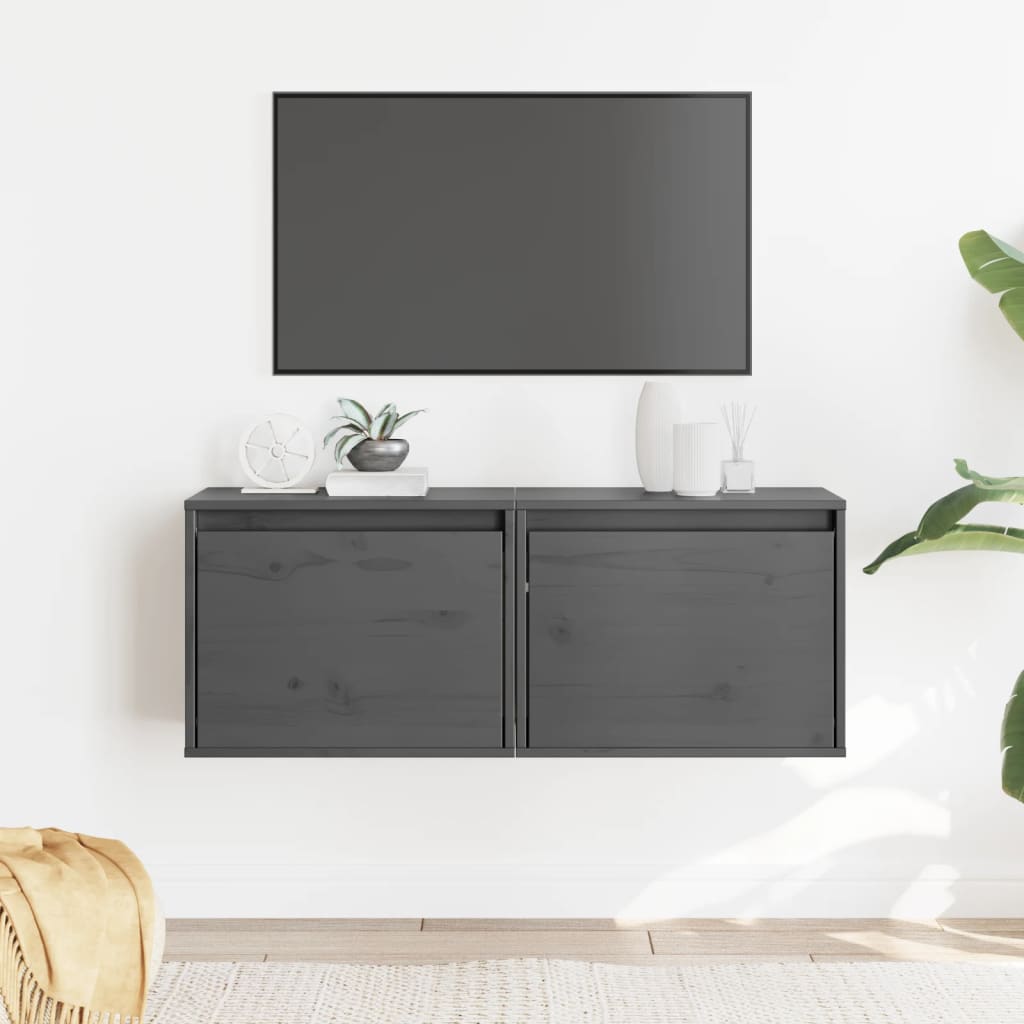 Wall Cabinet 45X30X35 Cm Solid Pinewood