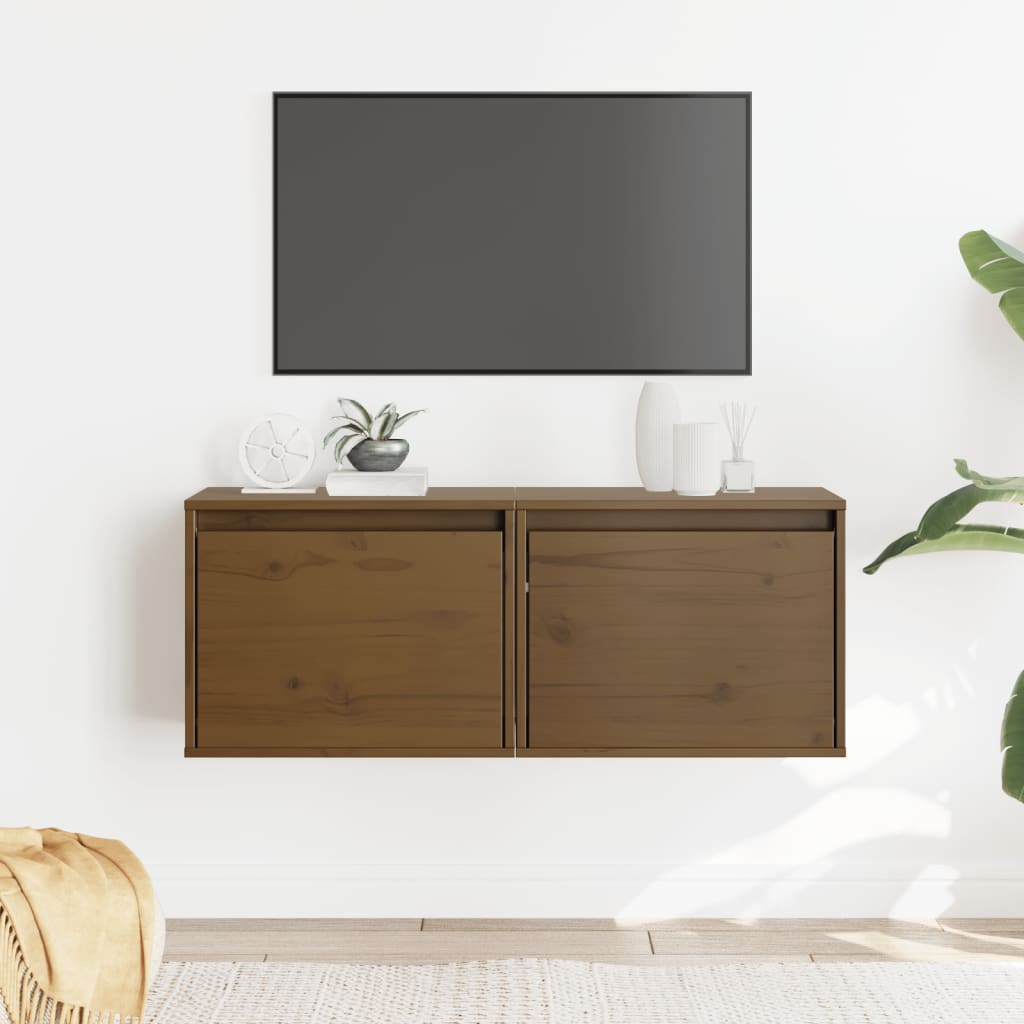 Wall Cabinet 45X30X35 Cm Solid Pinewood