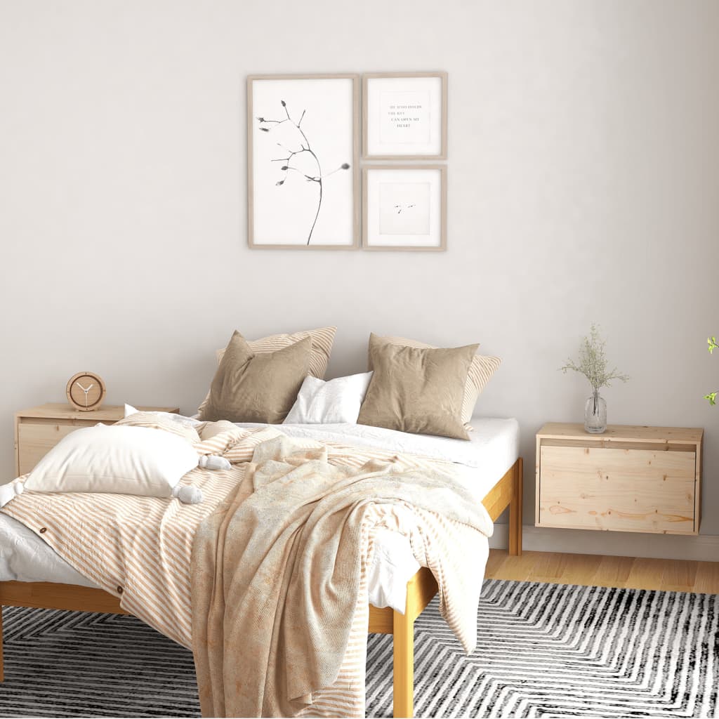 Wall Cabinet 60X30X35 Cm Solid Pinewood