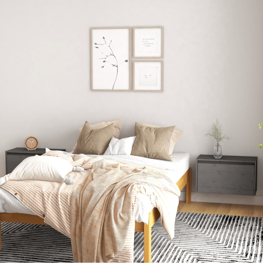 Wall Cabinet 60X30X35 Cm Solid Pinewood