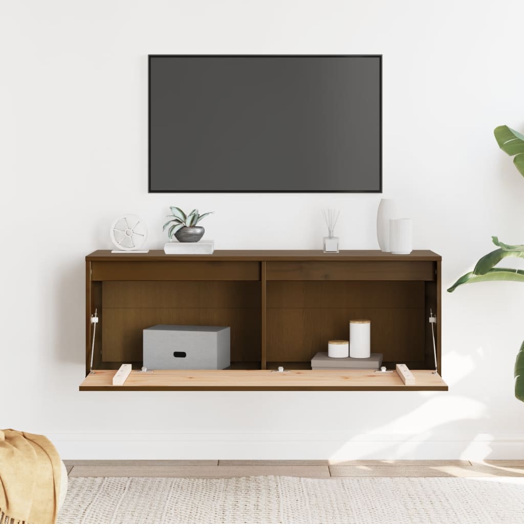 Wall Cabinet 100X30X35 Cm Solid Wood Pine