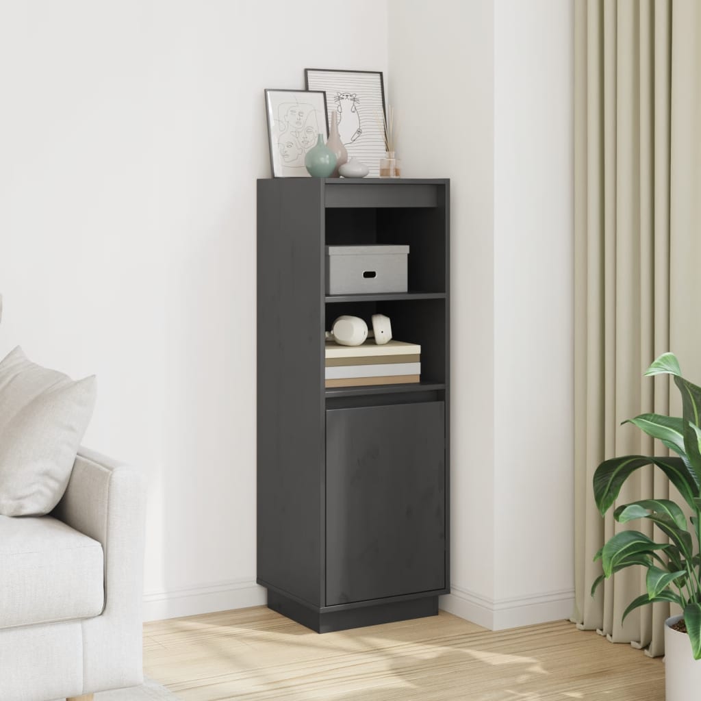 Highboard 37X34X110 Cm Solid Wood Pine