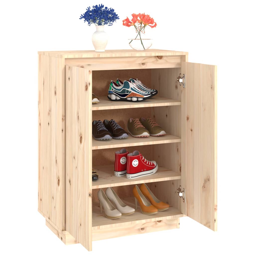 Shoe Cabinet 60X35X80 Cm Solid Wood Pine