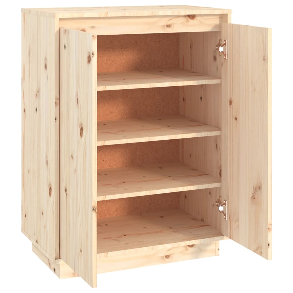 Shoe Cabinet 60X35X80 Cm Solid Wood Pine
