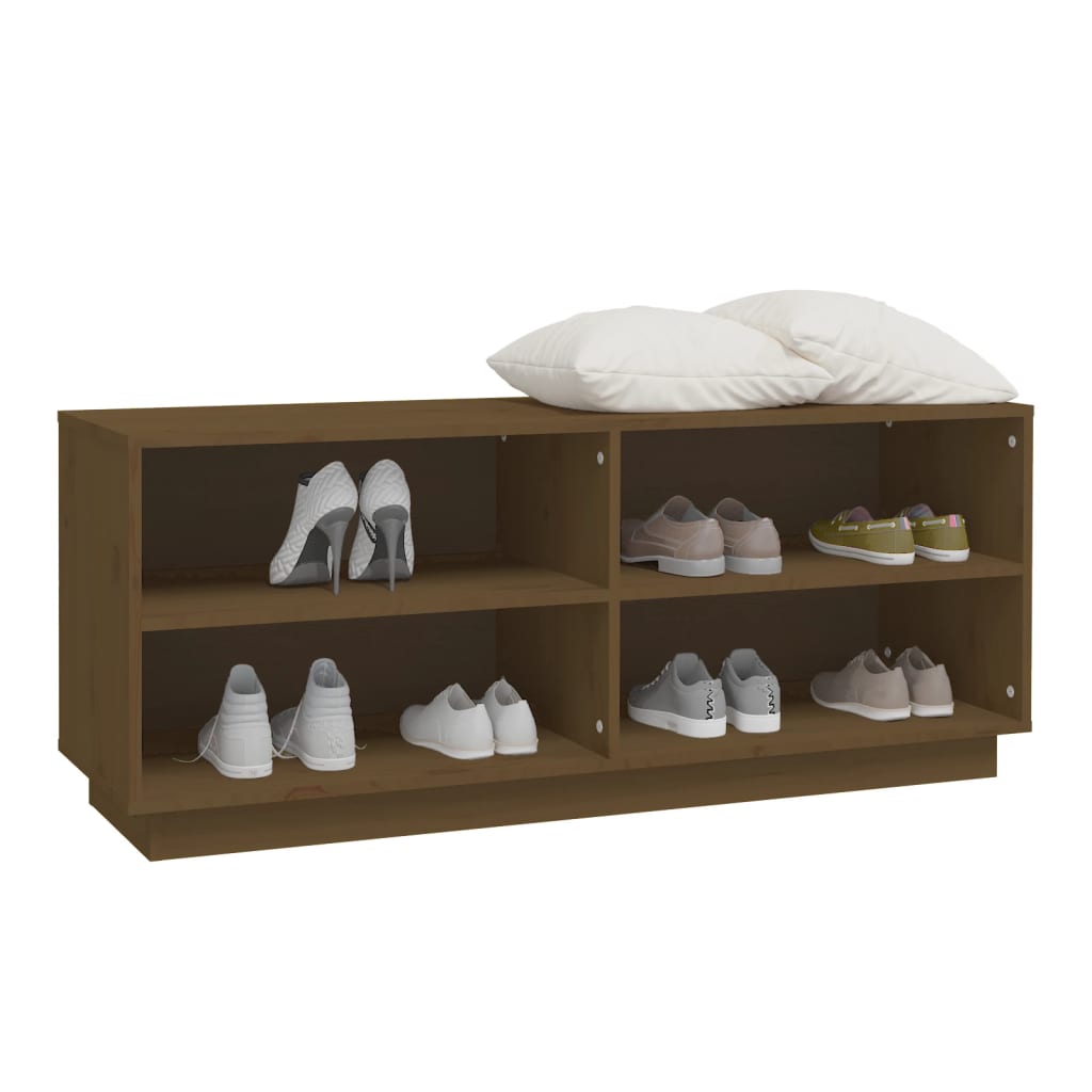 Shoe Cabinet 110X34X45 Cm Solid Wood Pine