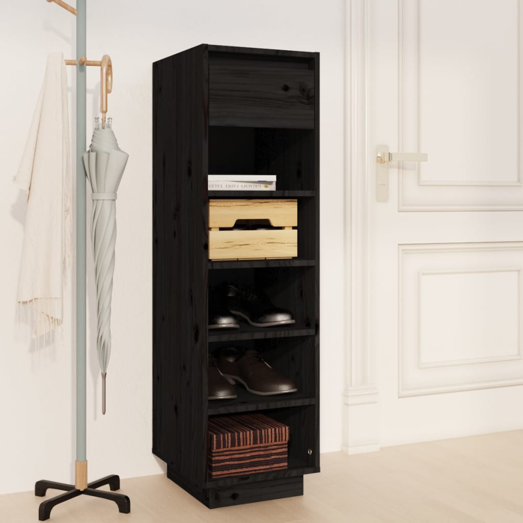 Shoe Cabinet 30X34X105 Cm Solid Wood Pine