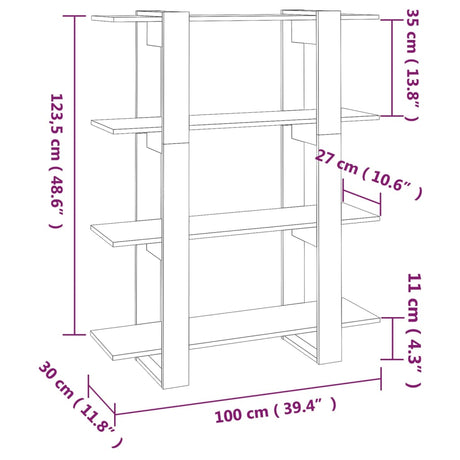 Book Cabinet/Room Divider 100X30X123.5 Cm