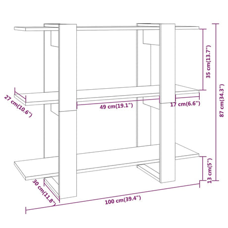 Book Cabinet/Room Divider 100X30X87 Cm