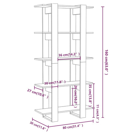 Book Cabinet/Room Divider 80X30X160 Cm Engineered Wood