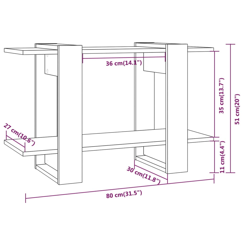 Book Cabinet/Room Divider 80X30X51 Cm