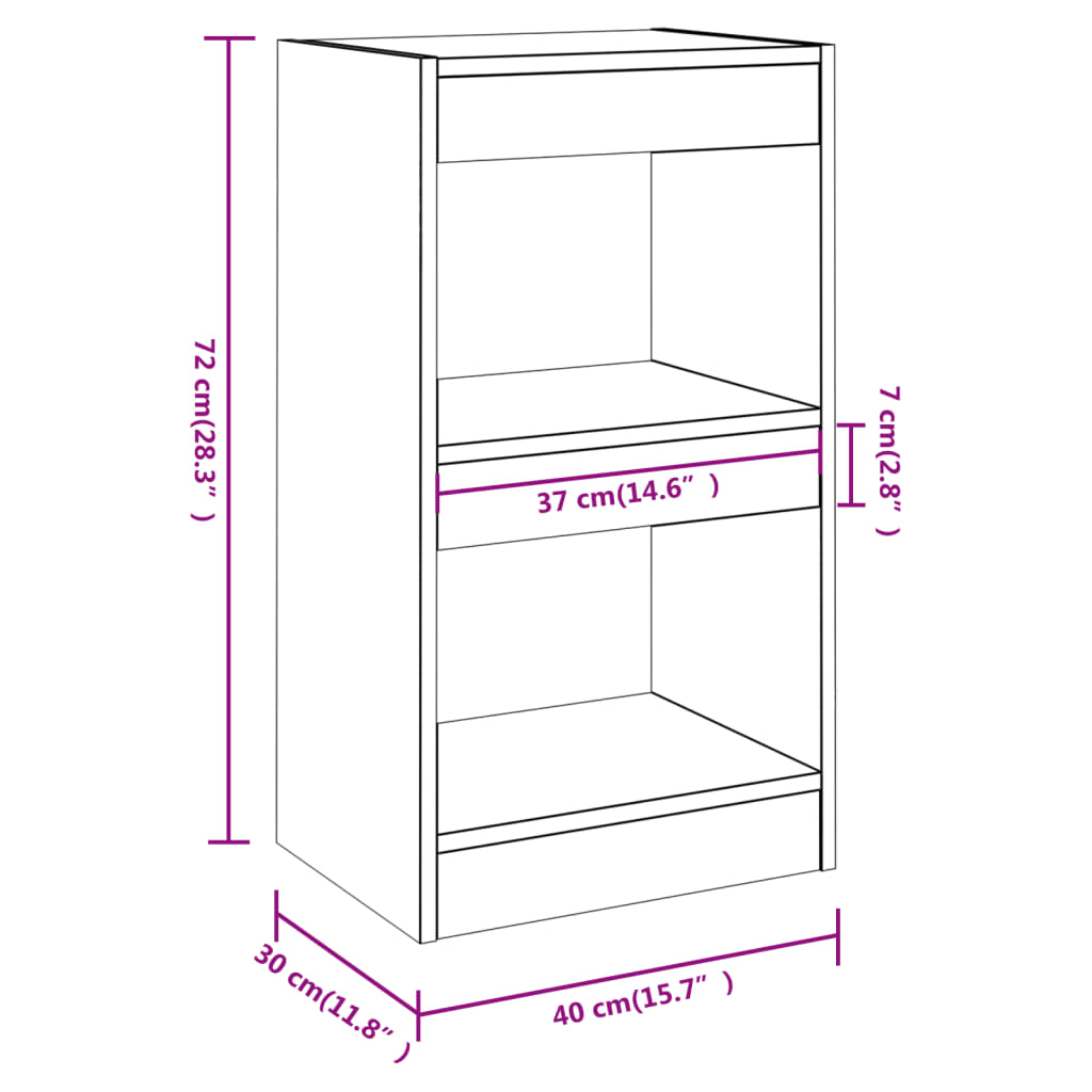 Book Cabinet/Room Divider 40X30X72 Cm