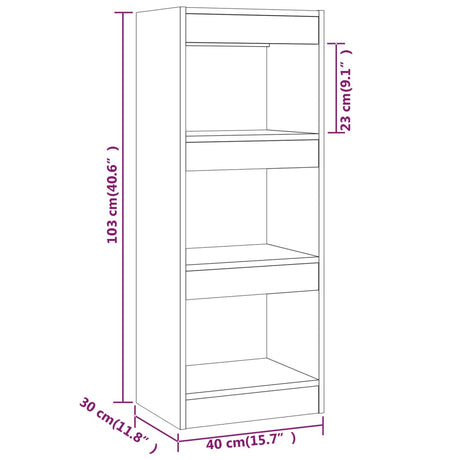 Book Cabinet/Room Divider 40X30X103 Cm Engineered Wood