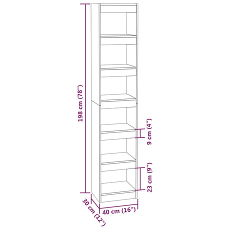 Book Cabinet/Room Divider 40X30X198 Cm