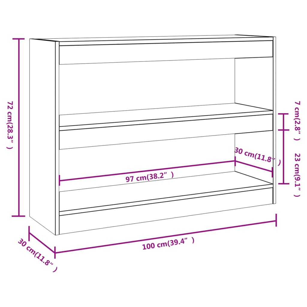 Book Cabinet/Room Divider 100X30X72 Cm