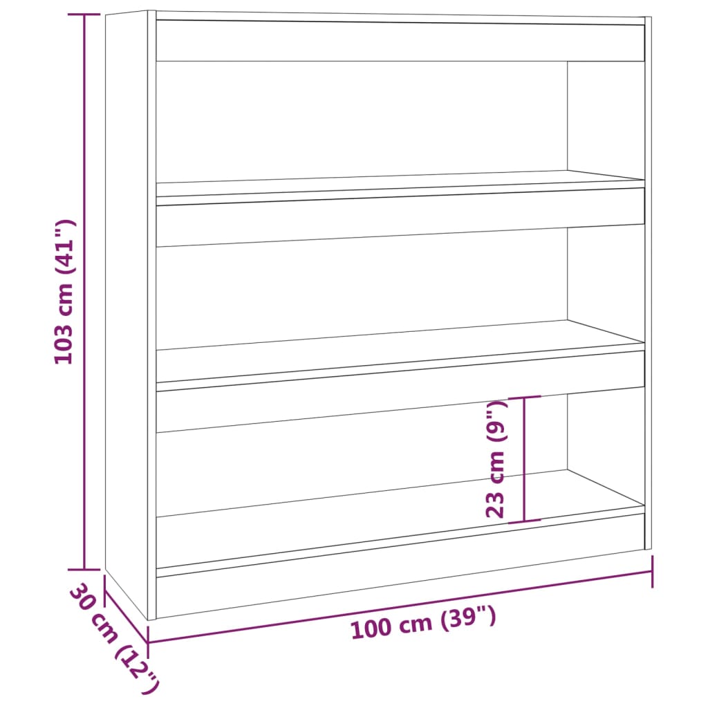 Book Cabinet/Room Divider 100X30X103 Cm