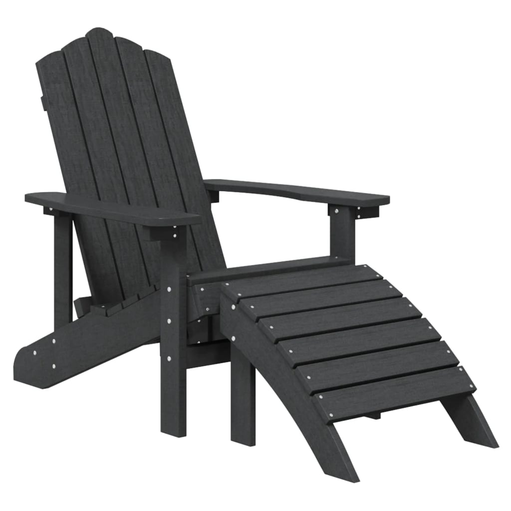 Garden Adirondack Chairs 2 Pcs With Footstools Hdpe
