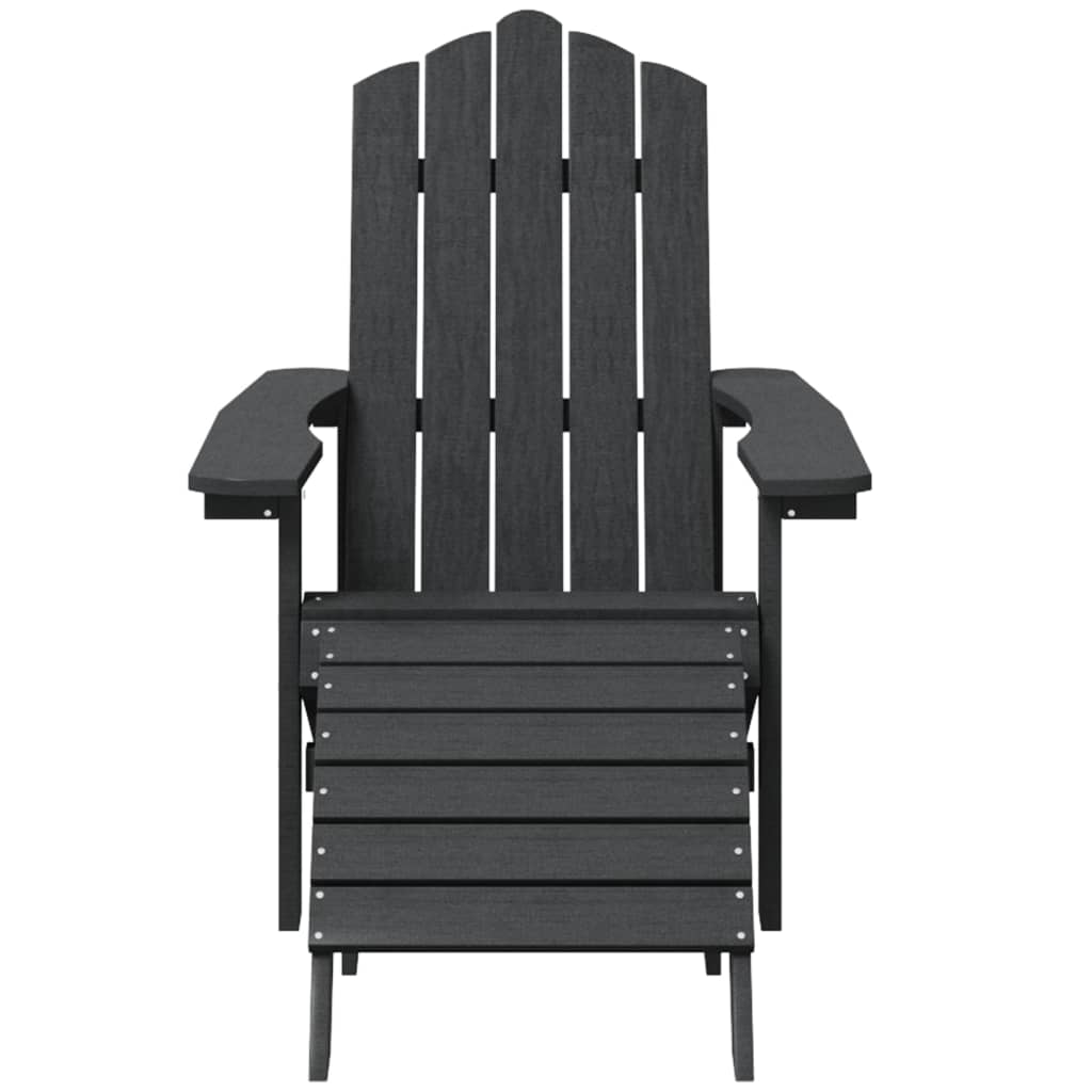 Garden Adirondack Chairs 2 Pcs With Footstools Hdpe