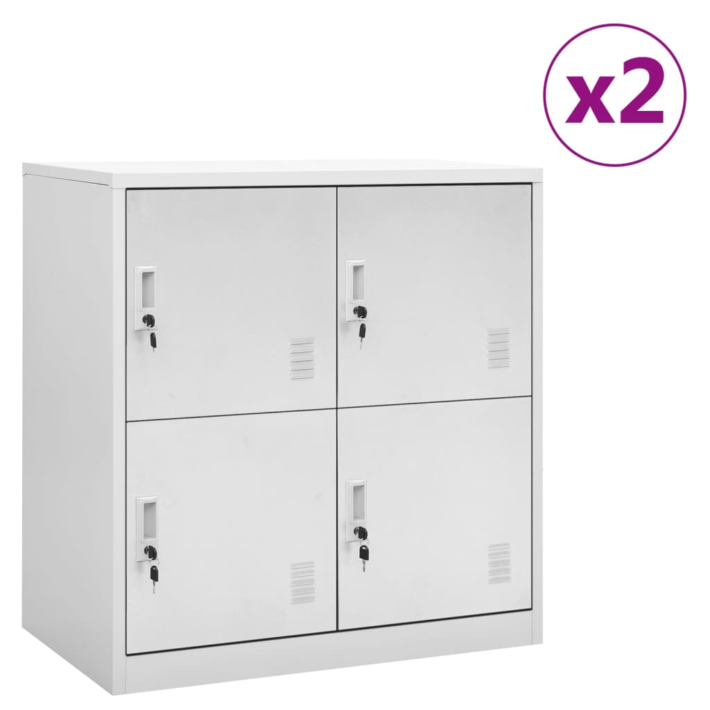 Locker Cabinets 2 Pcs 90X45X92.5 Cm Steel