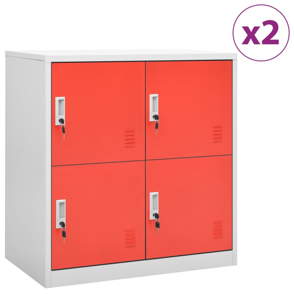 Locker Cabinets 2 Pcs 90X45X92.5 Cm Steel