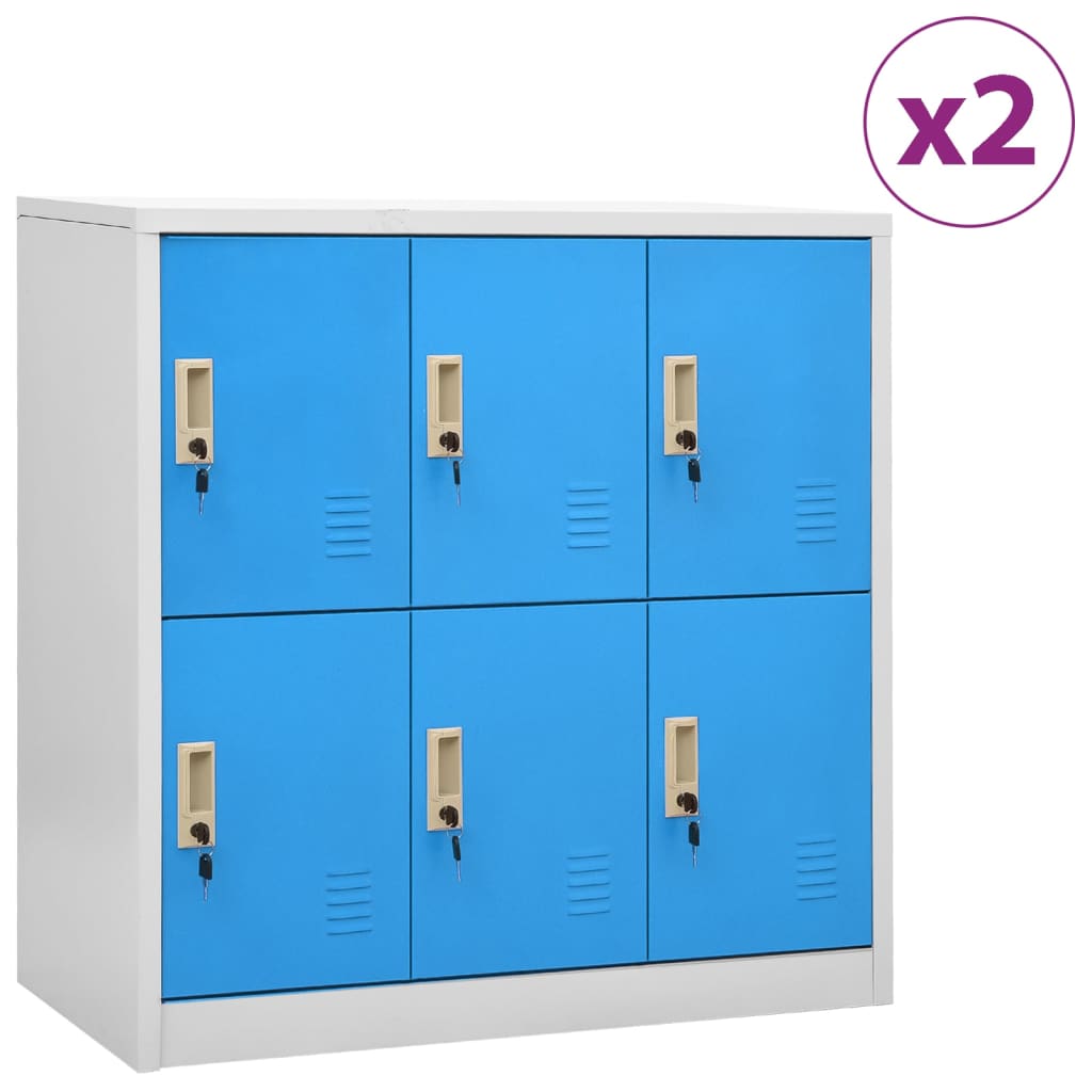 Locker Cabinets 2 Pcs 90X45X92.5 Cm Steel