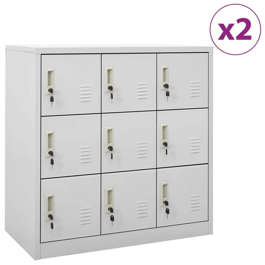 Locker Cabinets 2 Pcs 90X45X92.5 Cm Steel