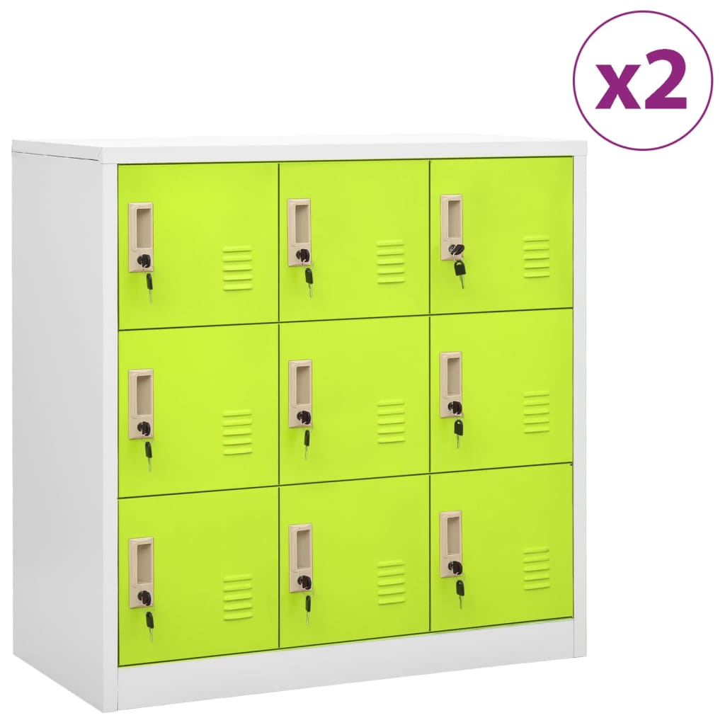 Locker Cabinets 2 Pcs 90X45X92.5 Cm Steel
