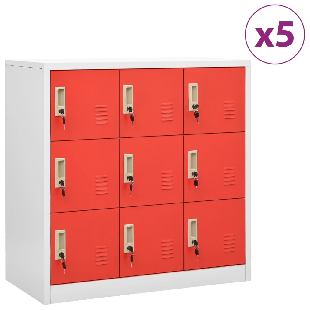 Locker Cabinets 2 Pcs 90X45X92.5 Cm Steel